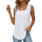 📢👚 PROMO FLASH 50% ! Débardeur Sans Manches à Col Carré – Tissu Doux, Plis Devant, Coupe Ample, 6 Coloris, Tailles S-2XL, Idéal Quotidien & Plage ✨