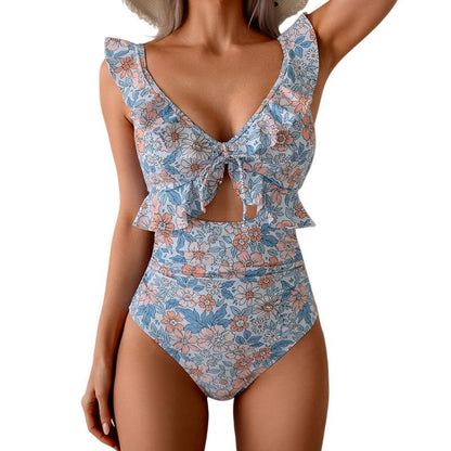 🏖️ SOLDES D'ÉTÉ – 50% DE RÉDUCTION ! 🌊 Maillot de Bain Une Pièce Aqua Eve pour Femme – Amincissant Ventre, Encolure en V Flatteuse & Volants Élégants – Design Froncé & Découpes Chics – Sublimez Vos Courbes avec Style 💃🩱💕