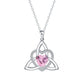 Collier avec pendentif en forme de cœur orné d'un nœud celtique de la Trinité et d'une pierre de naissance ✨ Pendentif en forme de cœur avec nœud celtique de la Trinité et pierre de naissance
