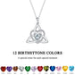 Collier avec pendentif en forme de cœur orné d'un nœud celtique de la Trinité et d'une pierre de naissance ✨ Pendentif en forme de cœur avec nœud celtique de la Trinité et pierre de naissance
