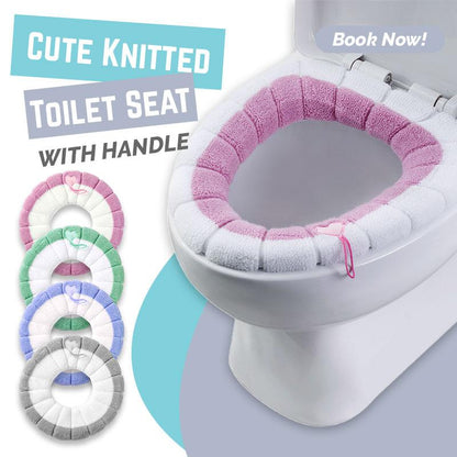 📢📢50 % DE RÉDUCTION !! ⏰✨Jolie housse de siège de WC en tricot — Douce, chaude et agréable au toucher 🚽