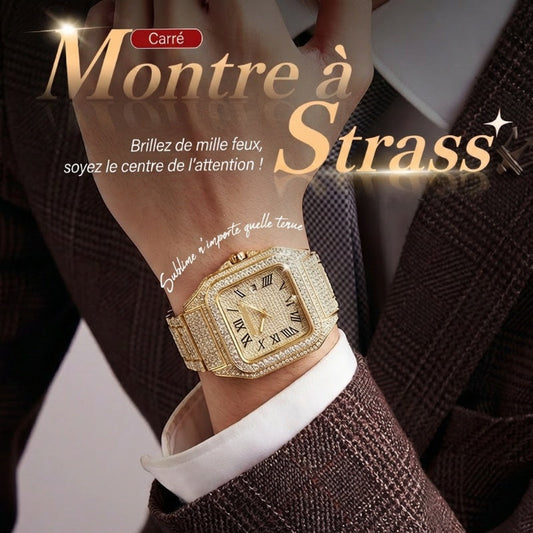⌚ 50% de réduction! ✨ Montre Carrée En Strass – Élégante, Brillante & Cadeau Parfait 💝