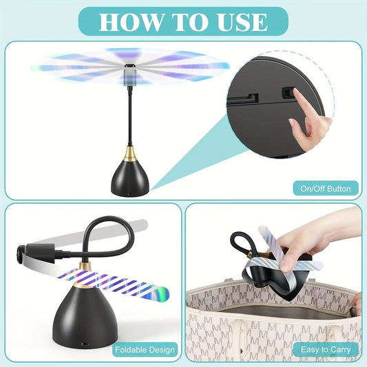 🌀 -50% ! Ventilateur Anti-Mouches Intelligent – USB/pile, silencieux, portable – zone sans insectes partout. 🏡✅