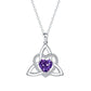 Collier avec pendentif en forme de cœur orné d'un nœud celtique de la Trinité et d'une pierre de naissance ✨ Pendentif en forme de cœur avec nœud celtique de la Trinité et pierre de naissance