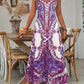 📢📢50% OFF !! ⏰Women’s Retro Print V-Neck Sleeveless Maxi Dress