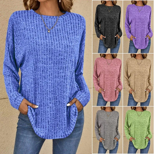 💎 50% DE RÉDUCTION ! 💎 Haut Décontracté à Manches Longues – Tricot Doux, Coupe Ample & Style Polyvalent pour Toutes les Morphologies 🌸🧥