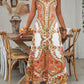 📢📢50% OFF !! ⏰Women’s Retro Print V-Neck Sleeveless Maxi Dress
