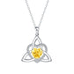 Collier avec pendentif en forme de cœur orné d'un nœud celtique de la Trinité et d'une pierre de naissance ✨ Pendentif en forme de cœur avec nœud celtique de la Trinité et pierre de naissance