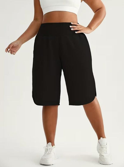 👩‍🦱🩳 Short Bermuda Taille Haute Grande Taille – coupe ample, jambe fendue, poches. -50% ! 🔥