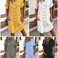 🏖️Soldes d'été -50%✨Robe Midi Femme – Légère, Flatteuse & Chic Sans Effort ! Robe Boutonnée avec Poches 🇫🇷☀️