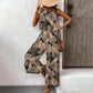 Ensemble femme imprimé : débardeur et pantalon large