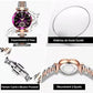 Montres de luxe pour femmes en acier inoxydable étanche quartz femelle de bracelet femelle cadeau fille + boîte