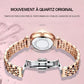 Montres de luxe pour femmes en acier inoxydable étanche quartz femelle de bracelet femelle cadeau fille + boîte