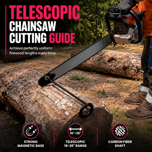 🔧 PROMO FLASH : 50% DE RÉDUCTION ! Guide de Coupe Télescopique Magnétique pour Tronçonneuse – Aimant Industriel, Tige Carbone & Repère Fluorescent for des Bûches Identiques en Quelques Secondes ✨