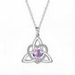 Collier avec pendentif en forme de cœur orné d'un nœud celtique de la Trinité et d'une pierre de naissance ✨ Pendentif en forme de cœur avec nœud celtique de la Trinité et pierre de naissance