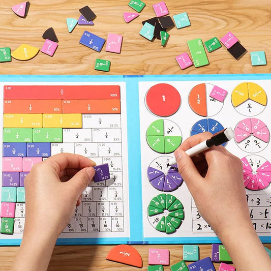 🧩 50% DE RÉDUCTION ! 🎨 Puzzle magnétique de fractions pour enfants – Développe la motricité fine, coloré & sûr – Parfait pour apprendre en jouant à la maison ✨