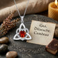 Collier avec pendentif en forme de cœur orné d'un nœud celtique de la Trinité et d'une pierre de naissance ✨ Pendentif en forme de cœur avec nœud celtique de la Trinité et pierre de naissance