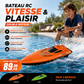 🎮PROMO FLASH 50%🚢Bateau Radiocommandé Haute Vitesse 2.4GHz – Double Moteur, Coque Étanche, 2 Couleurs, 27cm, Parfait pour Piscine & Lac⚡
