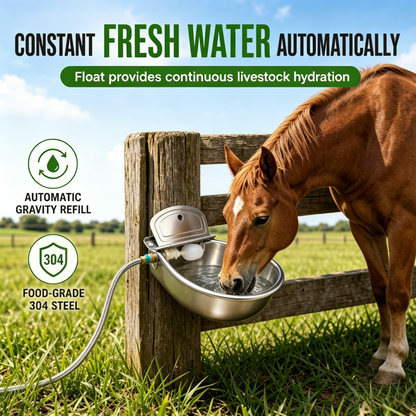 📢📢50% DE RÉDUCTION !! ⏰ Abreuvoir Automatique en Acier Inoxydable 304 avec Flotteur et Orifice de Vidange pour Bétail, Chevaux, Moutons et Chiens 🤖