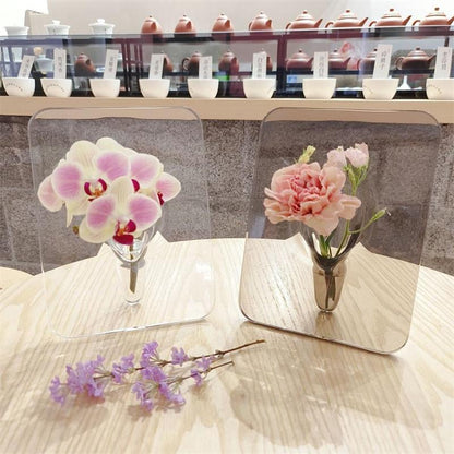 🏺 50% DE RÉDUCTION ✨ Vase cadre acrylique moderne – Design nordique, transparent & 20x15cm – Léger, résistant – idéal pour décoration maison, mariage ou bureau 🌿