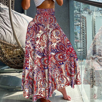 👗 -50% MAINTENANT ! 🌸 Jupe Florale Fluide Taille Haute Femme – Coupe Décontractée, Respirante & Féminine – Parfaite Jour & Soir ✨