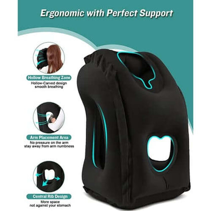📢📢50 % DE RÉDUCTION !! ⏰ Oreiller de voyage portable, gonflable et ergonomique : profitez d'un sommeil confortable à tout moment, où que vous soyez 🧳💤
