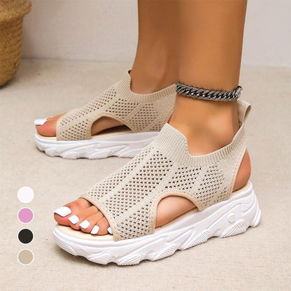 ⏳Time-Limited Special⏰Women’s Casual Breathable Hollow Knitted Platform Sandals