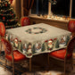 ⏳ 50% DE RÉDUCTION! ⏰ Nappe de Noël Lavable en Machine - Motifs Festifs, Polyester Résistant, Adaptée aux Tables Rondes et Rectangulaires 🎄🍽️