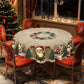 ⏳ 50% DE RÉDUCTION! ⏰ Nappe de Noël Lavable en Machine - Motifs Festifs, Polyester Résistant, Adaptée aux Tables Rondes et Rectangulaires 🎄🍽️
