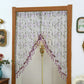 ✨ 50% DE RÉDUCTION ! 🚪 Rideau de Porte Court Dentelle Franges – Polyester – Broderie Florale & Perles for Séparation & Déco