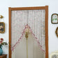 ✨ 50% DE RÉDUCTION ! 🚪 Rideau de Porte Court Dentelle Franges – Polyester – Broderie Florale & Perles for Séparation & Déco