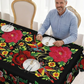 🏵️🌿 Nappe mexicaine à fleurs bord festonné – Imprimé éclatant, finition artisanale, la touche colorée et chaleureuse pour vos repas en famille et vos réceptions entre amis ☀️🍷