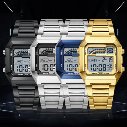 🌿⌚ Montre digitale carrée – Lumineuse, résistante à l'eau, chronomètre & plus, pour le sport, le trail et le travail de tous les jours ⚡🌧️