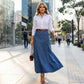 Jupe Maxi en Jean Taille Haute Coupe A pour Femme