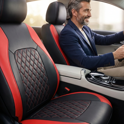 🔥 50% DE RÉDUCTION ! 🎁 Ensemble de 9 housses de siège auto en cuir – Ajustement universel, durables & faciles d'entretien – Parfaites pour le confort & la protection en voiture 🚗