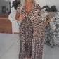 🐆 50% DE RÉDUCTION ! ✨ Robe à Col en V Imprimé Léopard pour Femme – Imprimé Tendance, Tissu Doux & Look Audacieux 💃
