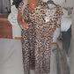 🐆 50% DE RÉDUCTION ! ✨ Robe à Col en V Imprimé Léopard pour Femme – Imprimé Tendance, Tissu Doux & Look Audacieux 💃