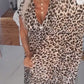 🐆 50% DE RÉDUCTION ! ✨ Robe à Col en V Imprimé Léopard pour Femme – Imprimé Tendance, Tissu Doux & Look Audacieux 💃