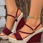 👡🌟 PROMO FLASH 50% ! Sandales Femme à Talons Compensés – Design Élégant, Semelle Cloutée, Hauteur 10cm, Bride de Cheville, 6 Couleurs, 36-43, Parfaites pour Vacances & Soirées 🌴