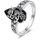 💐50% DE RÉDUCTION ! Bague Romantique Ajustable – Style Bohème avec Pierre Précieuse Noire 🌙💍【Offre Spéciale】