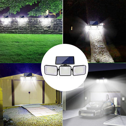 📢📢50% DE RÉDUCTION !! ⏰Lampe Solaire 3 Têtes avec Détecteur de Mouvement – Ultra-Brillante, Réglable & Résistante aux Intempéries (Noir)