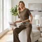 👗 PROMO LIMITÉE -50% ! 💥 Ensemble 2 Pièces Femme – Top Asymétrique Épaules Dénudées & Pantalon Large, Tissu Doux ✨