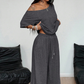 👗 PROMO LIMITÉE -50% ! 💥 Ensemble 2 Pièces Femme – Top Asymétrique Épaules Dénudées & Pantalon Large, Tissu Doux ✨