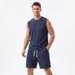 💪 PROMOTION LIMITÉE -50% ! 💥 Ensemble Débardeur & Short de Sport Casual pour Homme – Maille Gaufre, Poches Profondes, Coupe Décontractée ✨