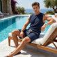 💪 PROMOTION LIMITÉE -50% ! 💥 Ensemble Débardeur & Short de Sport Casual pour Homme – Maille Gaufre, Poches Profondes, Coupe Décontractée ✨