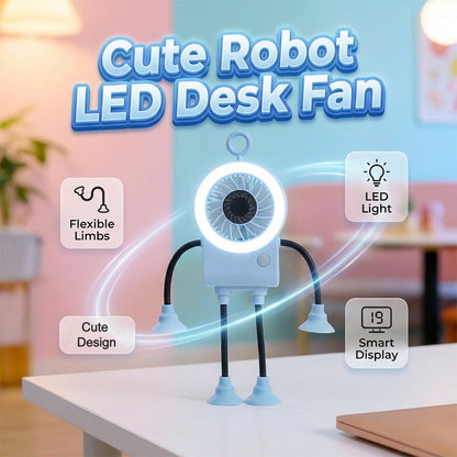 ⏳Spécial à durée limitée⏰Ventilateur de bureau robotisé flexible avec éclairage LED🤖🍃