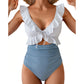 🏖️ SOLDES D'ÉTÉ – 50% DE RÉDUCTION ! 🌊 Maillot de Bain Une Pièce Aqua Eve pour Femme – Amincissant Ventre, Encolure en V Flatteuse & Volants Élégants – Design Froncé & Découpes Chics – Sublimez Vos Courbes avec Style 💃🩱💕