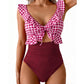 🏖️ SOLDES D'ÉTÉ – 50% DE RÉDUCTION ! 🌊 Maillot de Bain Une Pièce Aqua Eve pour Femme – Amincissant Ventre, Encolure en V Flatteuse & Volants Élégants – Design Froncé & Découpes Chics – Sublimez Vos Courbes avec Style 💃🩱💕