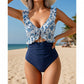 🏖️ SOLDES D'ÉTÉ – 50% DE RÉDUCTION ! 🌊 Maillot de Bain Une Pièce Aqua Eve pour Femme – Amincissant Ventre, Encolure en V Flatteuse & Volants Élégants – Design Froncé & Découpes Chics – Sublimez Vos Courbes avec Style 💃🩱💕