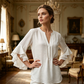 👚🔥 -50% ! Haut Femme Col V Volants Décontracté – Manches Voletées Élégantes Grâce Féminine Mouvement, Tissu Léger Respirant Confort Toute Journée Quatre Saisons, Coupe Ample Fluide Flatteuse · 4 Coloris · S-2XL ✨